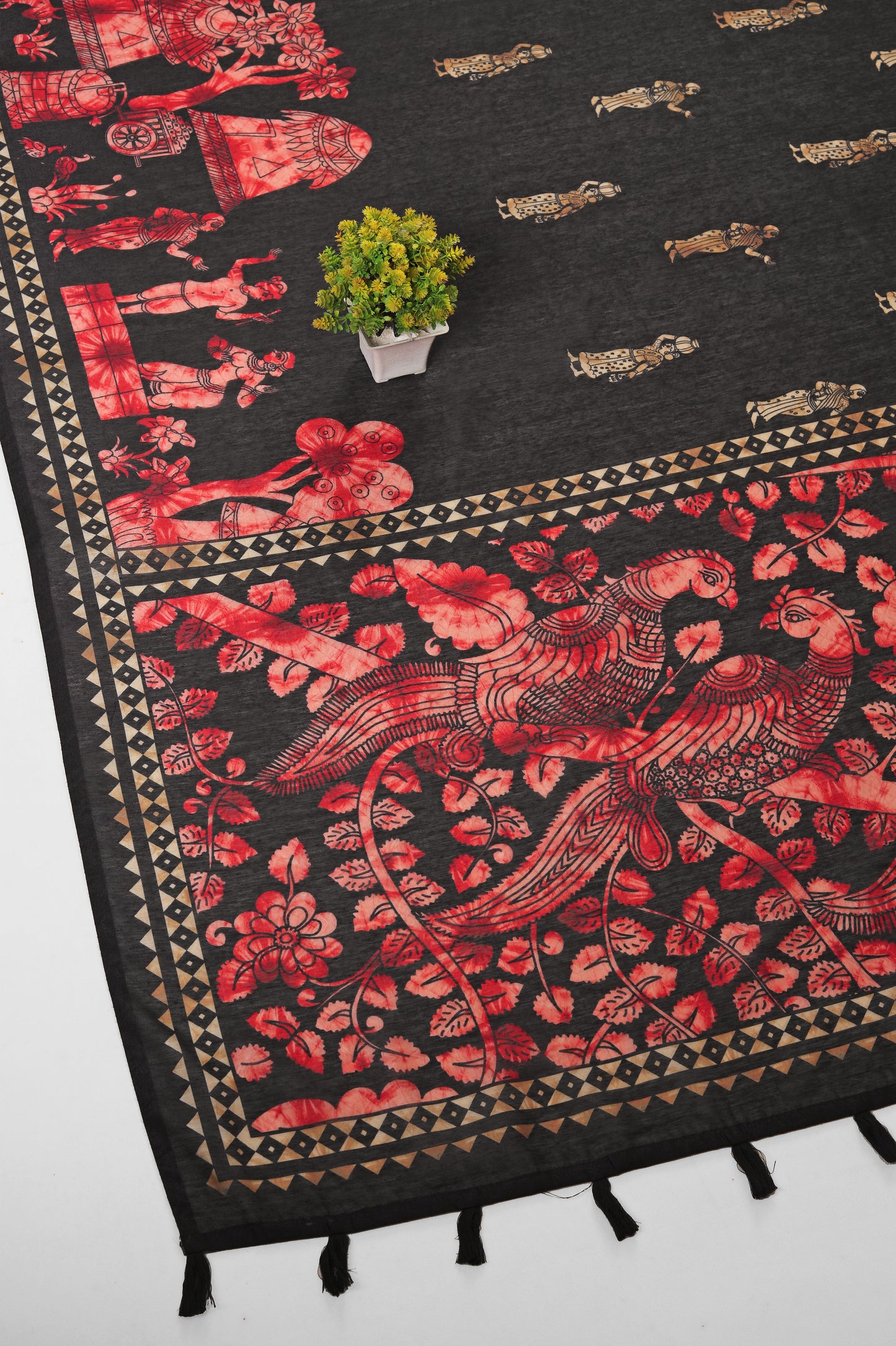 Sindoori Leela Chanderi Cotton Saree