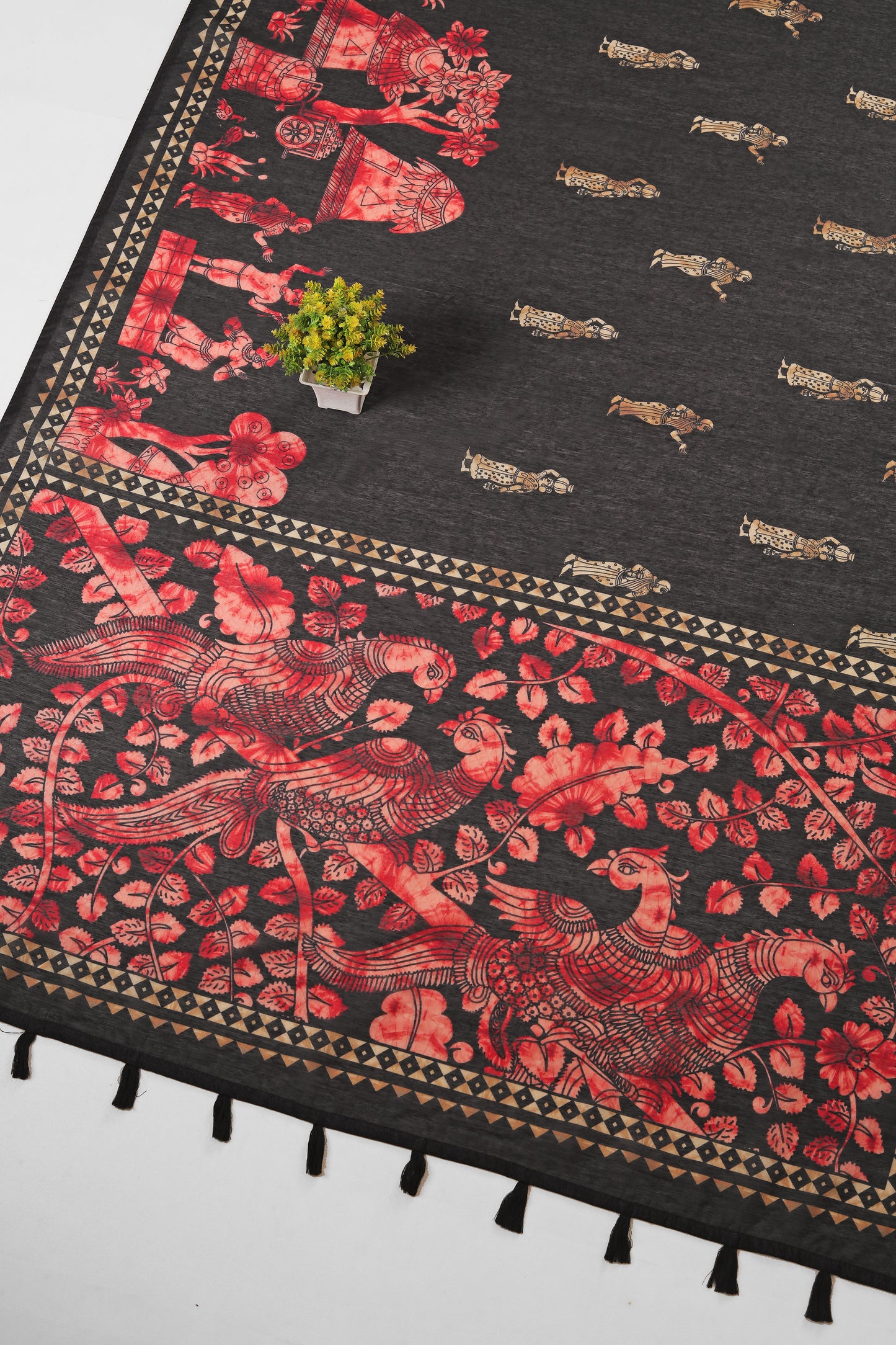 Sindoori Leela Chanderi Cotton Saree