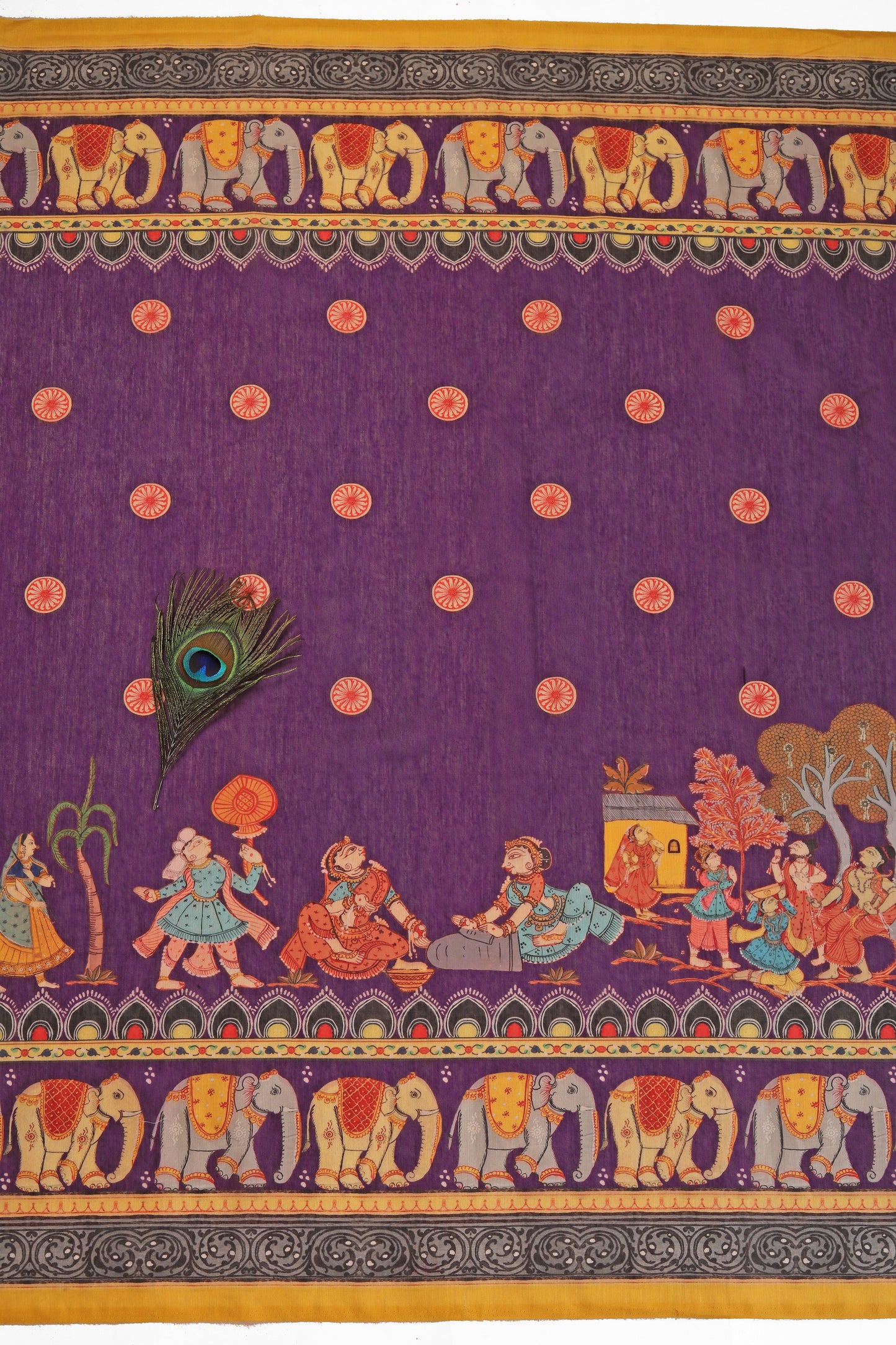 Krishna Darbar Chanderi Saree