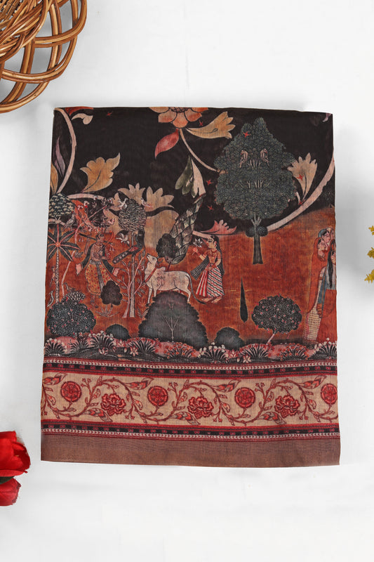 Rajshree Kalamkari Chanderi Saree