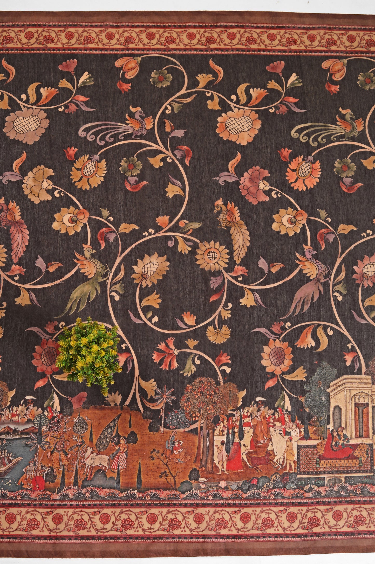 Rajshree Kalamkari Chanderi Saree