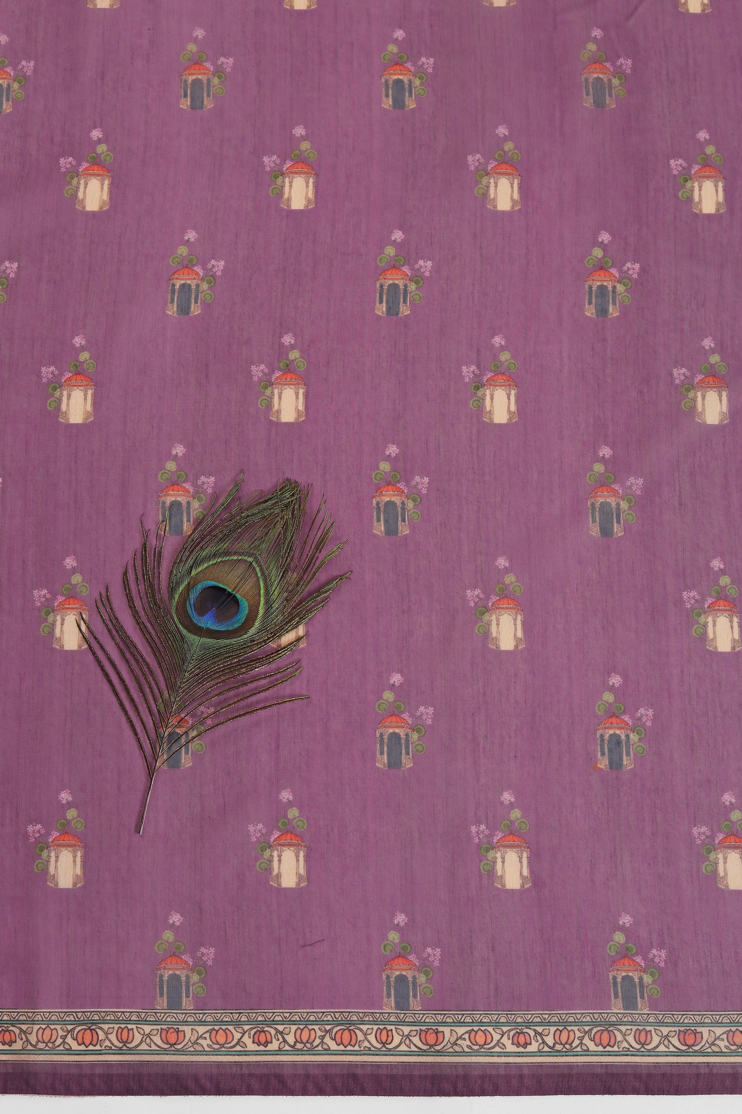 Vrindavan Leela Purple Printed Saree