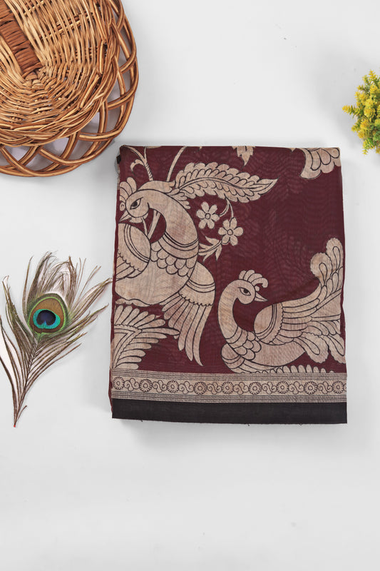 Black & Red Two-Tone Saree