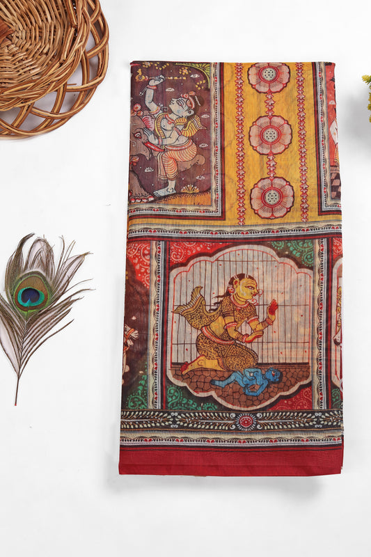 Rang Gajraj Chanderi Saree