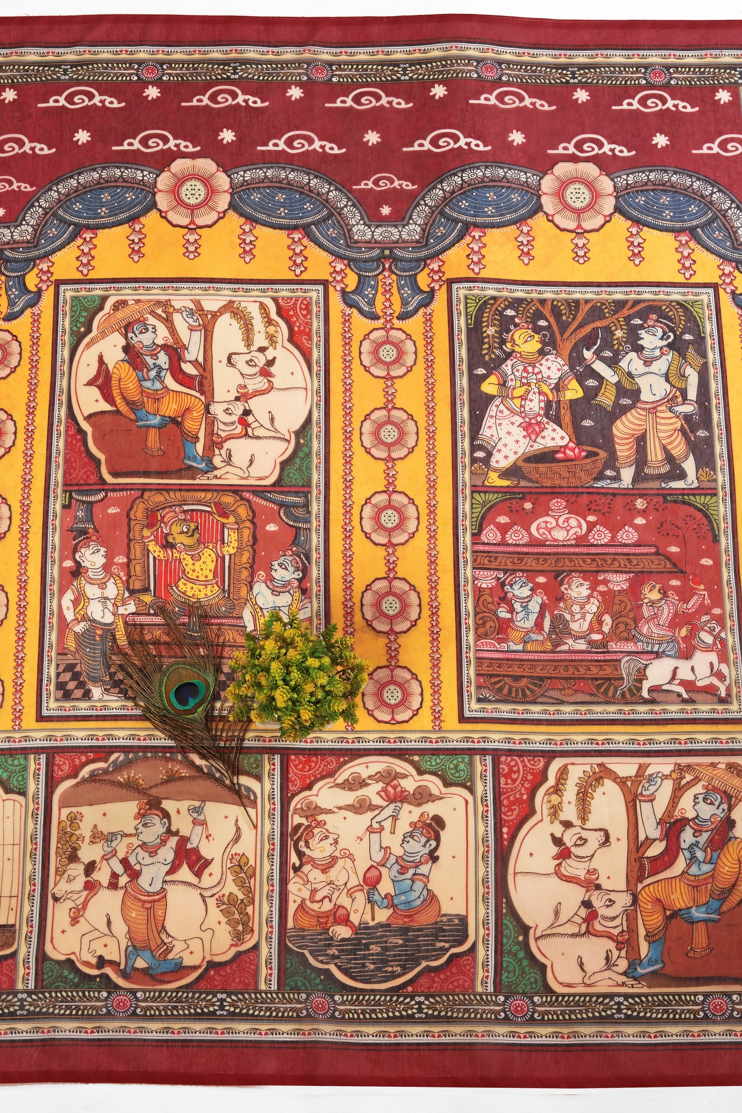 Rang Gajraj Chanderi Saree