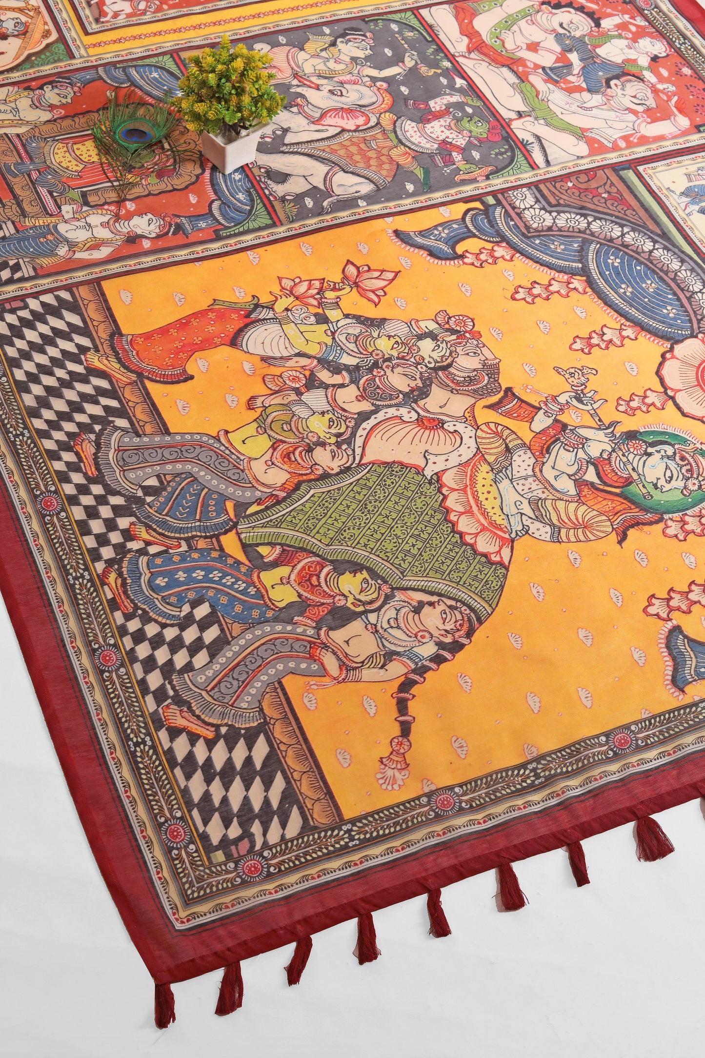Rang Gajraj Chanderi Saree