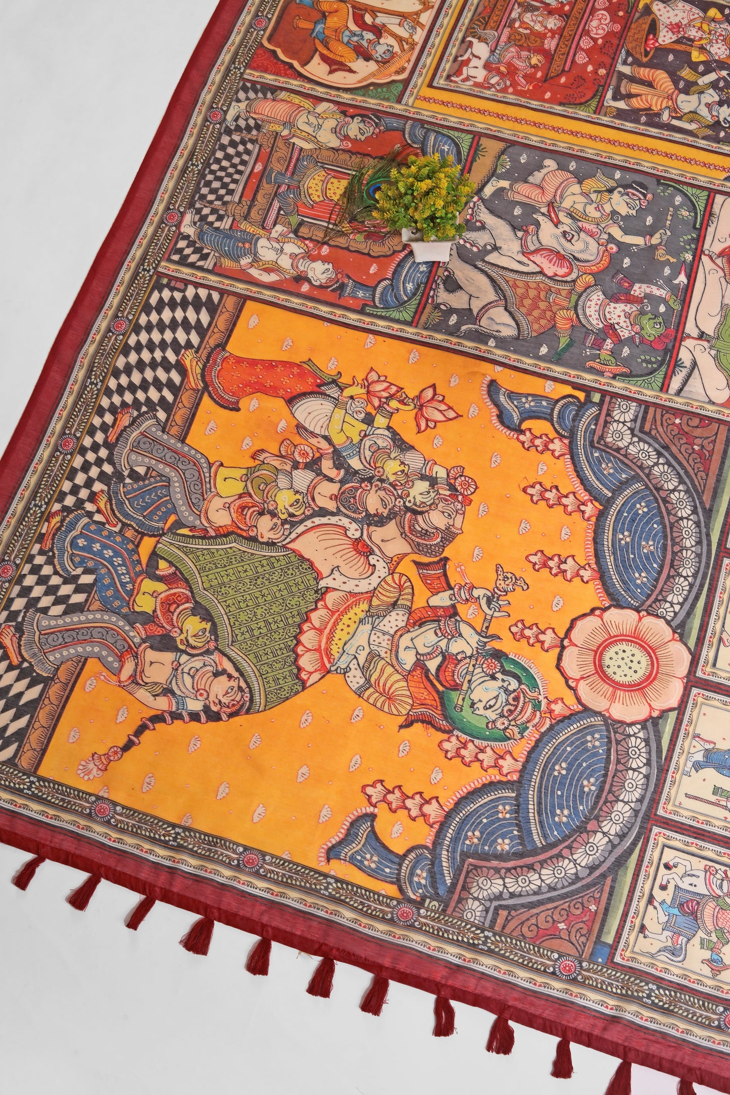 Rang Gajraj Chanderi Saree