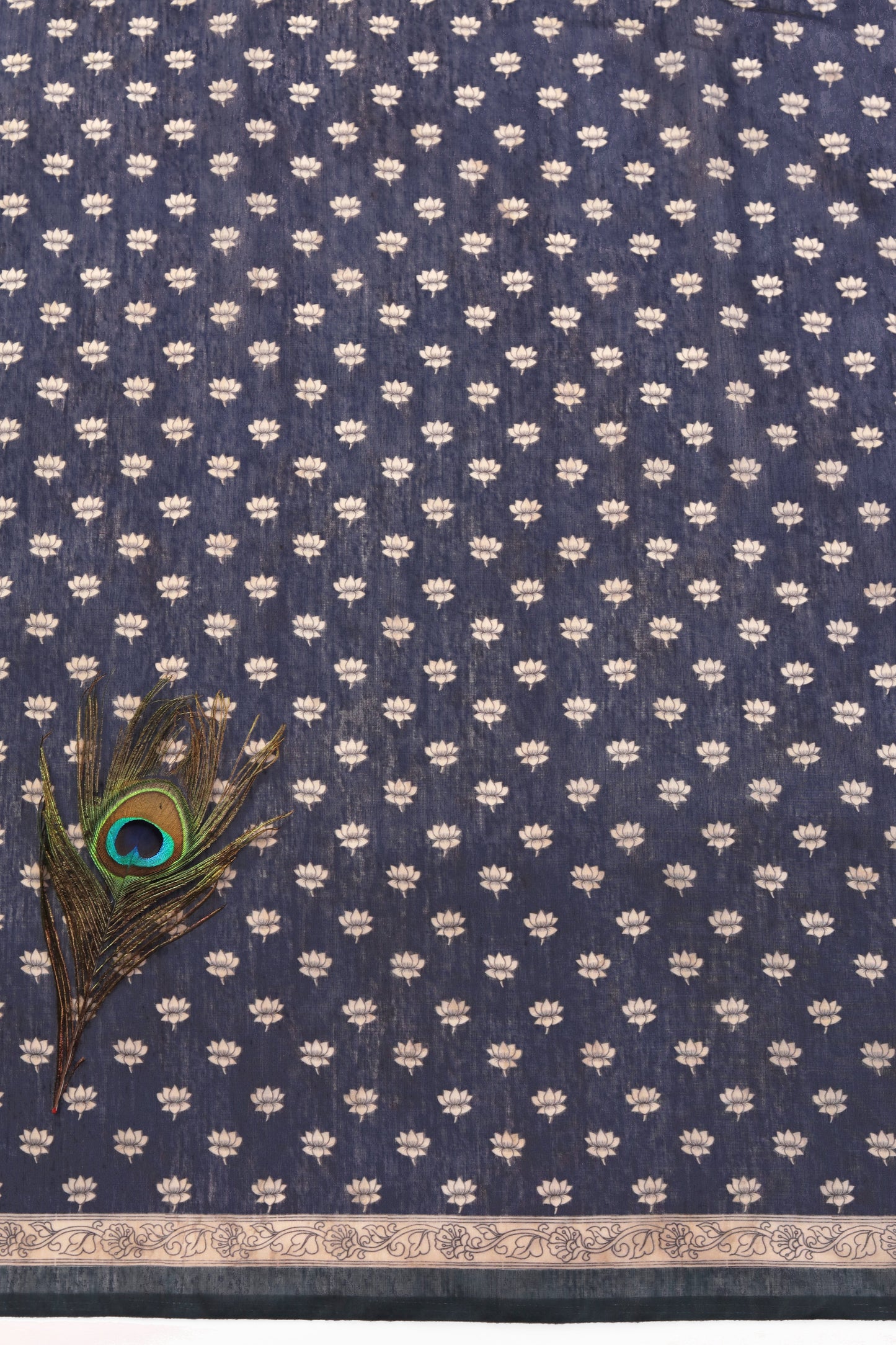 Teal & Navy Blue Two-Tone Saree