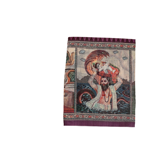 Vrindavan Leela Purple Printed Saree